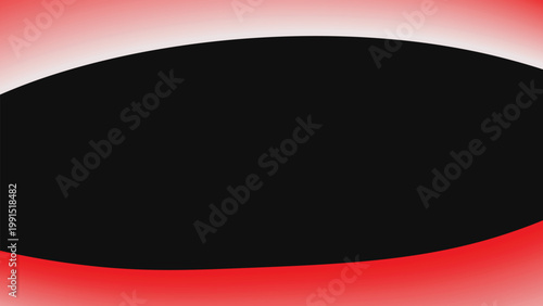 Abstract black oval shape on red white gradient background with strong contrast modern artistic design