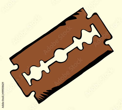 Sharp steel blade. Vector drawing