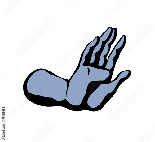 Hand showing no. Vector drawing