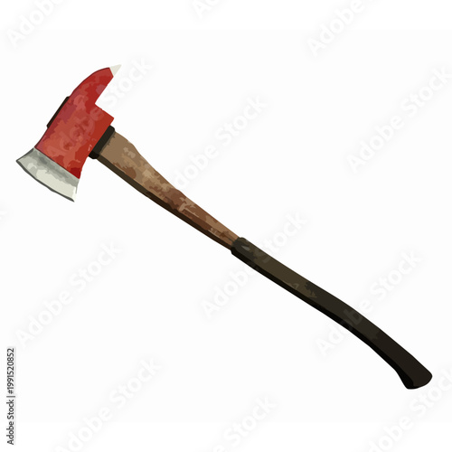 Axe for action: A meticulously crafted axe, poised as a symbol of readiness, featuring a sharp blade and a sturdy handle, ready to serve for the next emergency.