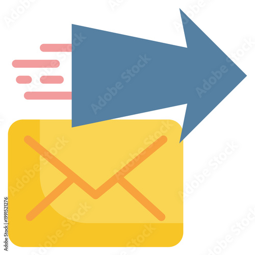 envelope message mail quickly fast sending delivery service flat style icon