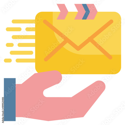 sending delivery fast quickly service support flat style icon