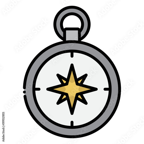 Compass Icon Illustration for Navigation and Exploration