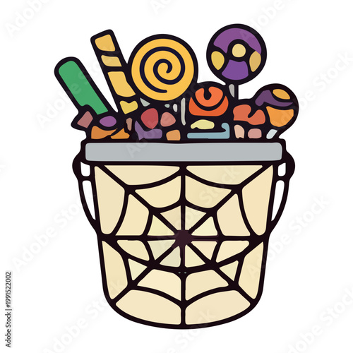 Halloween Candy Bucket Illustration
