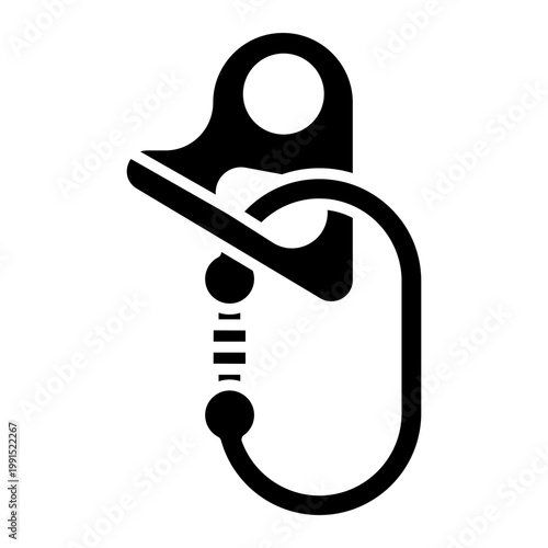 Climbing Belay Device Illustration for Safety Equipment