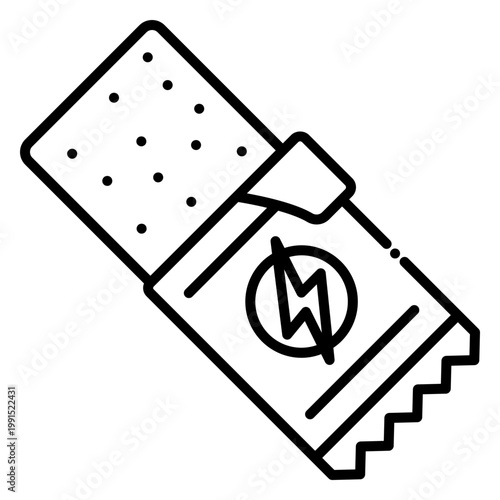 Energy Bar with Lightning Bolt Logo Icon