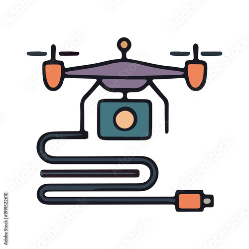 Tethered Drone Technology Icon