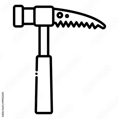Rip Hammer Illustration: Carpentry Hand Tool Icon