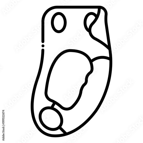 Climbing Belay Device Outline Icon