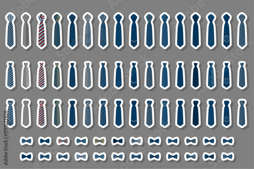 big colored set neckties different types