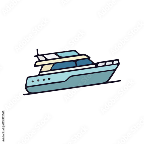 Modern Luxury Yacht Icon Illustration