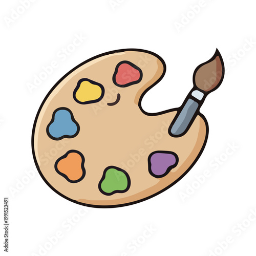 Cute Cartoon Artist Paint Palette