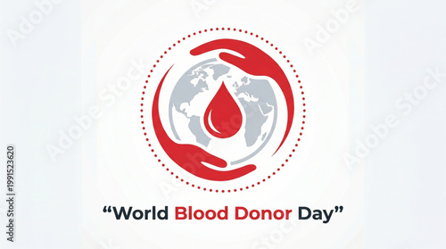 Global blood donation awareness concept with caring hands protecting red drop and earth symbol for world donor campaign healthcare support and life saving social message