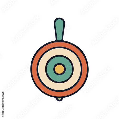 Vintage Spinning Top Toy Illustration