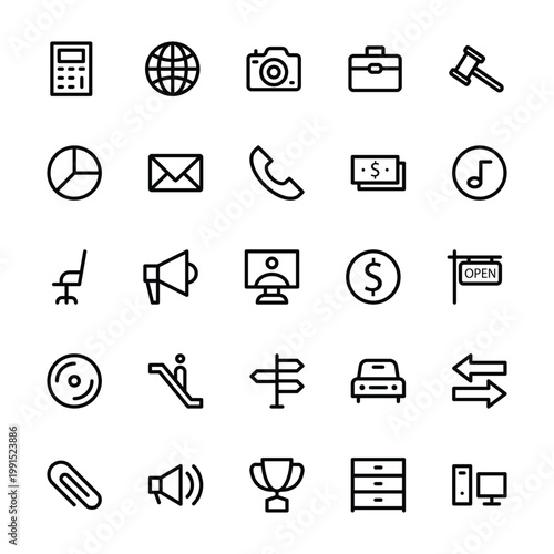Outline icons for Ecommerce