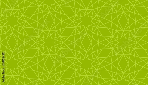 Green islamic geometric seamless pattern, background in duotone pistachio color
