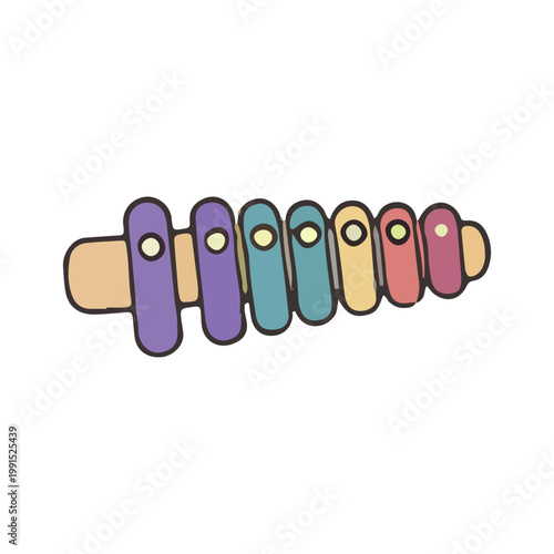 Colorful Hand-Drawn Toy Xylophone