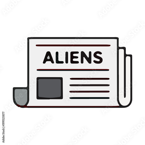 Alien News Headline Newspaper Icon