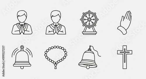Religious Symbols and Icons Collection.