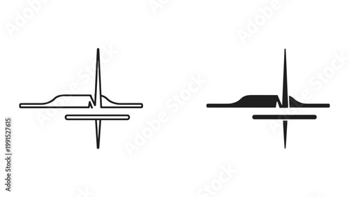 Ecg heartbeat line icons in black color on white background