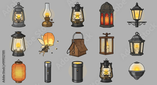 Collection of Various Lantern Styles.