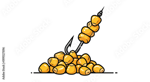 Corn on the cob illustration.