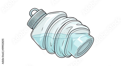 Detailed illustration of a water bottle.