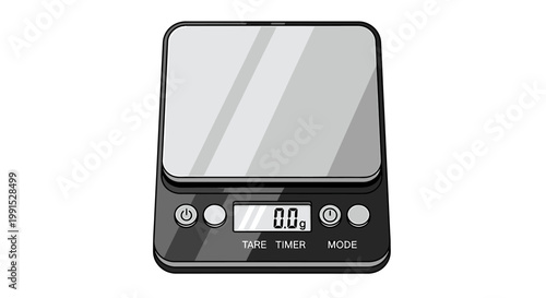 Digital kitchen scale with LCD display.
