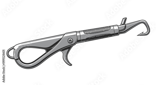 Detailed Metal Clip Isolated on White Background for Various Uses.