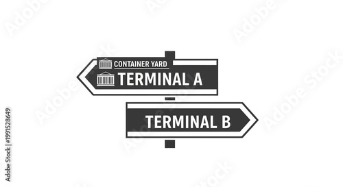 Directional airport terminal signs.