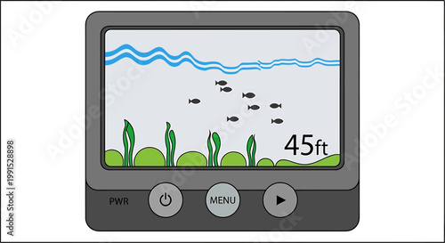 Dive depth gauge device screen display.