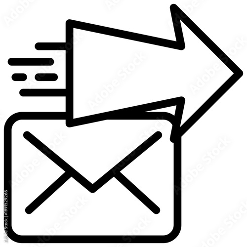 envelope message mail quickly fast sending delivery service simple line icon