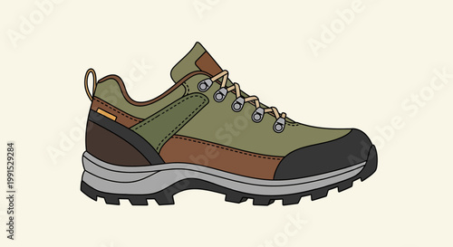 Durable Hiking Boot Isolated on White Background for Outdoor Adventures.