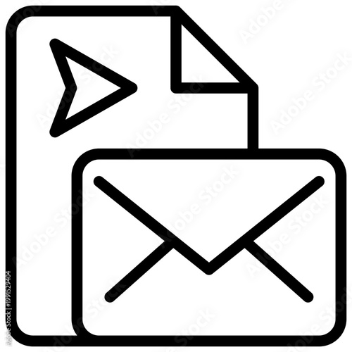 paper document report mail envelope message send delivery simple line icon