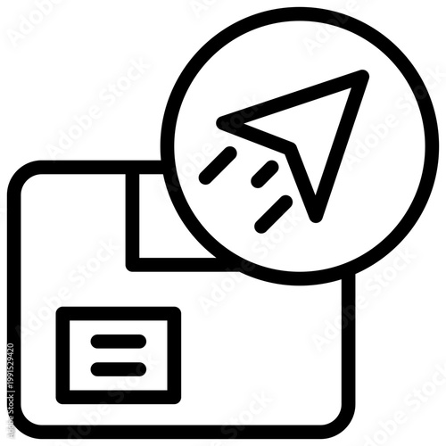 package goods send delivery quick fast service simple line icon