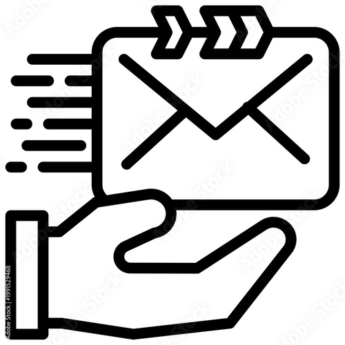 sending delivery fast quickly service support simple line icon