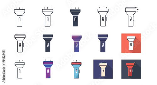 Electric shaver razor icons set.