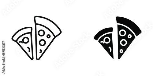 Contrast between classic and modern pizza slice illustrations