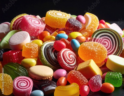 A colorful, assorted pile of various sugary sweets
