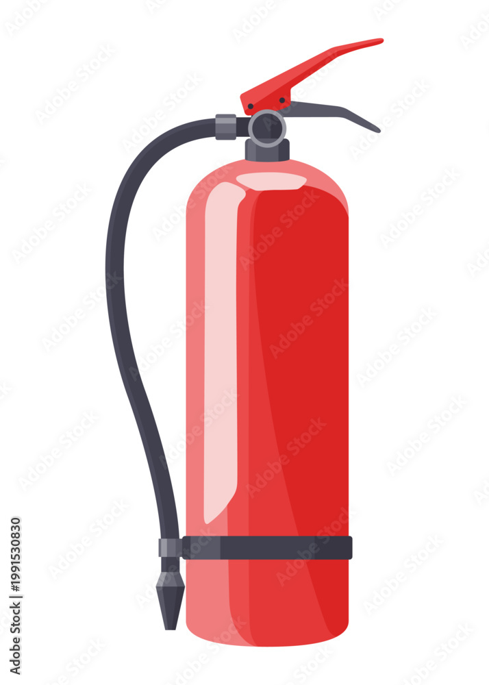 Obraz premium Fire extinguisher tank flat isolated cartoon illustration on white background