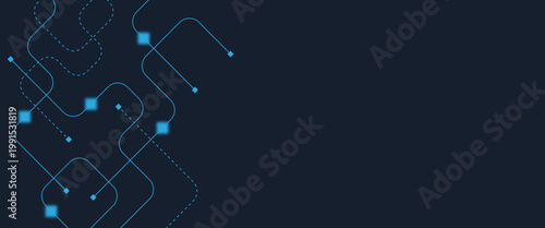 Abstract digital AI circuit board background with tech icons. Digital technology motherboard texture design. Engineering circuit board concept for poster, header, banner, website, presentation