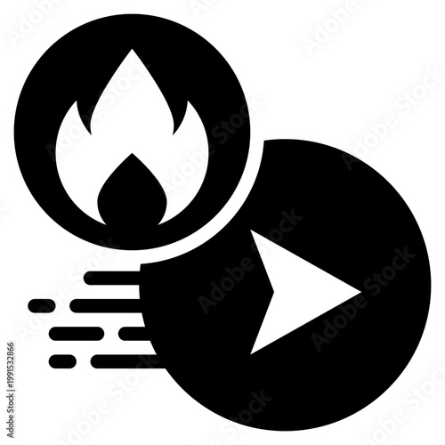 fire quickly fast sending delivery service solid glyph icon