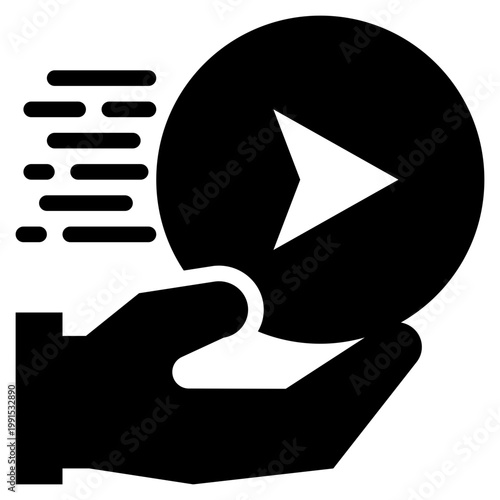 hand support service quickly fast send delivery solid glyph icon