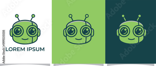 Three cheerful alien characters with varying background colors and placeholder text