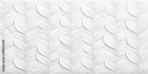White seamless textured background with paper and fabric feel featuring subtle natural leaf and feather pattern design