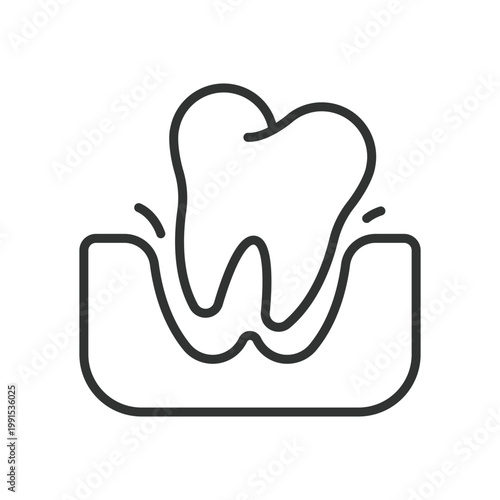 Tooth sensitive gum pain, icon in line design. tooth, sensitive, gum, pain, dental, care, discomfort on white background vector. tooth sensitive gum pain editable stroke icon