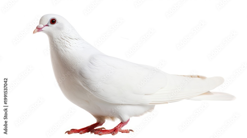 Fototapeta premium White Dove Isolated on White Background.