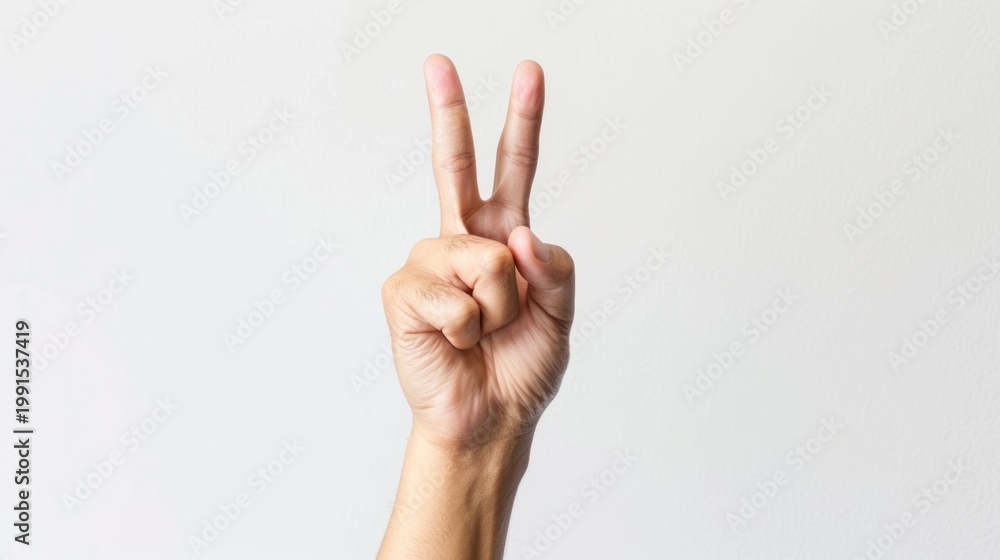 Naklejka premium Peace Sign Hand Gesture Showing Victory