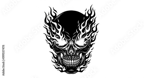Fiery Skull Illustration A Symbol of Danger and Transformation