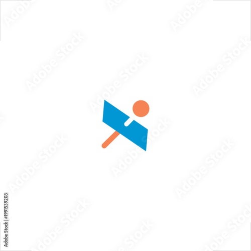 This geometric style logo features a letter X paper pin niche for the productivity industry, utilizing a flat minimal design perfect for professional task tracking and documentation app use